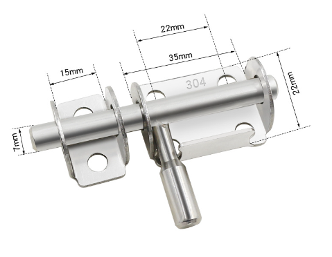 Dveřní nerezové 304 petlice mini s protikusem