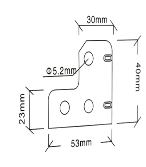 Ochranná hrana bedny, kufru 53mm